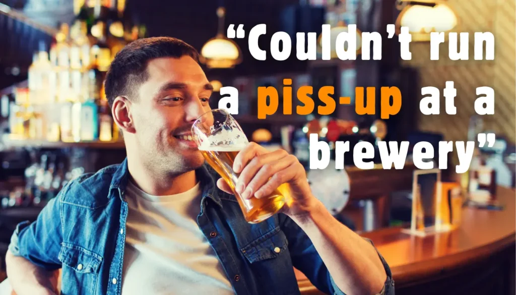 aussie man drinking a beer at a pub